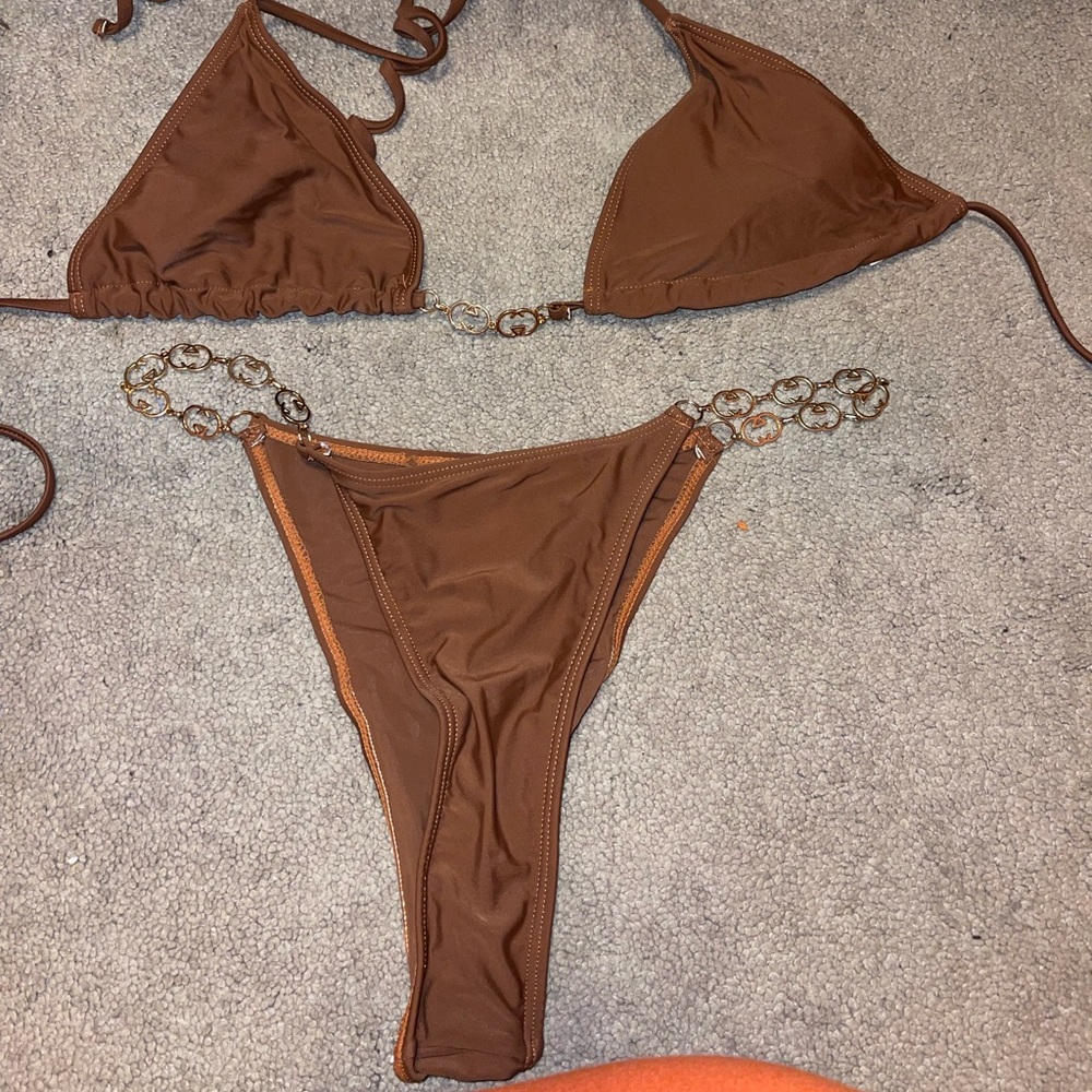 Brown Gucci Swim Suit